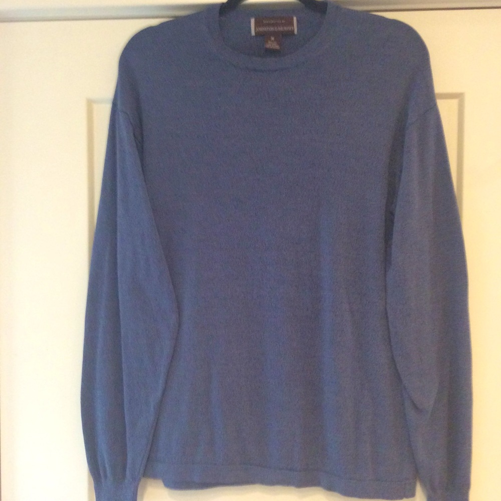 Johnston & Murphy Men's Sweater || Medium Blue Long Sleeve Pullover